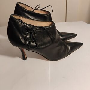 Manolo Blahnik black Short Boots 37 Us 7 Pointed
